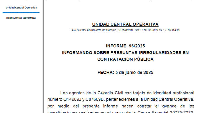 EL PORTALUCO te brinda el INFORME DE LA UCO sobre la corrupción en el PSOE